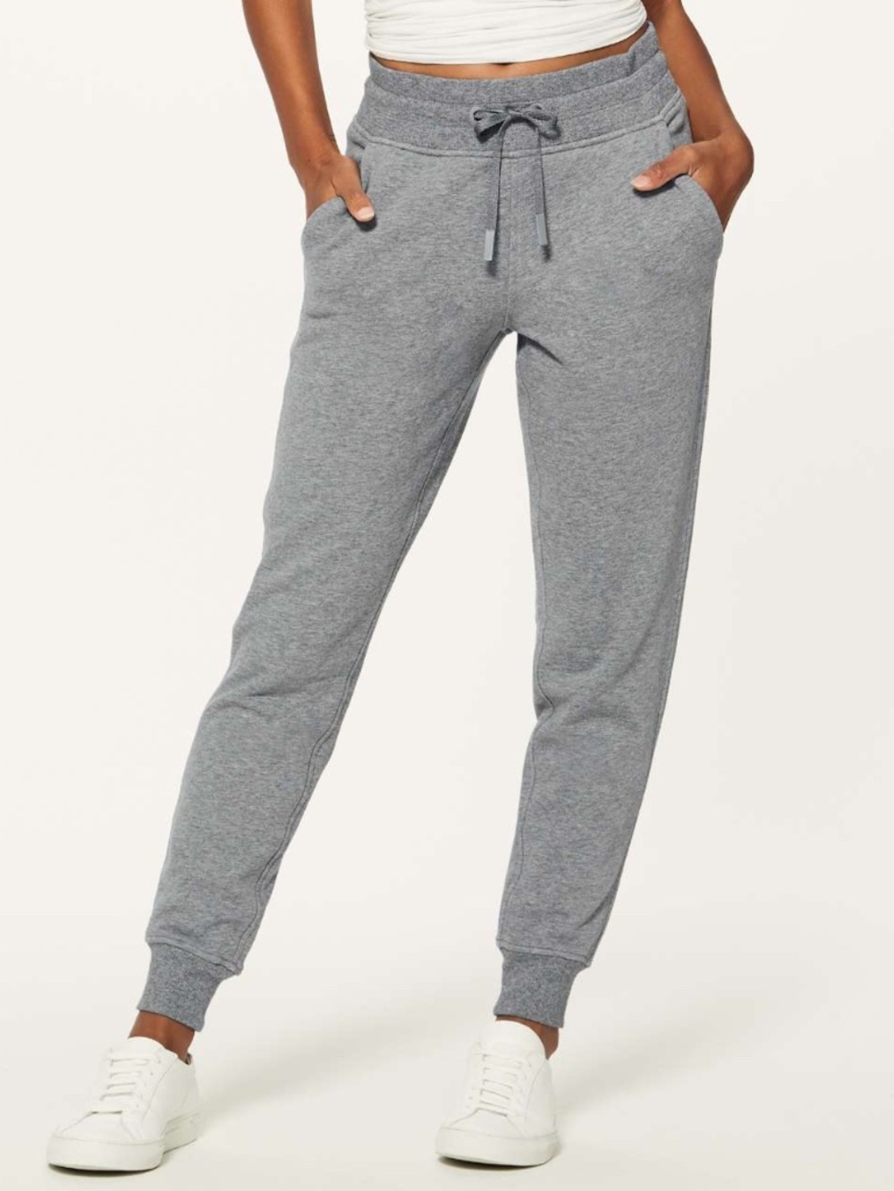 Lululemon Warm Down Cotton Jogger in heather medium grey